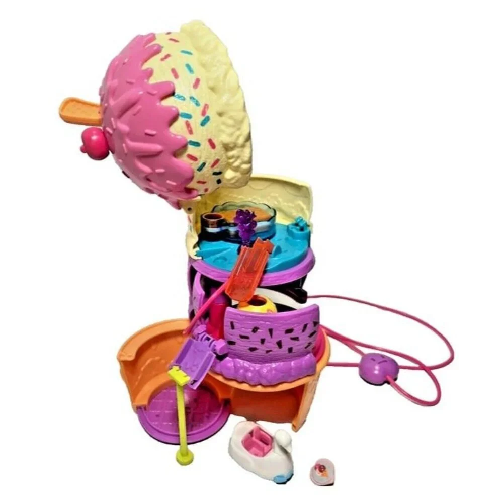 Polly Pocket Spin N Surprise Ice Cream Cone Shape 3 Story Playground Purse Shell